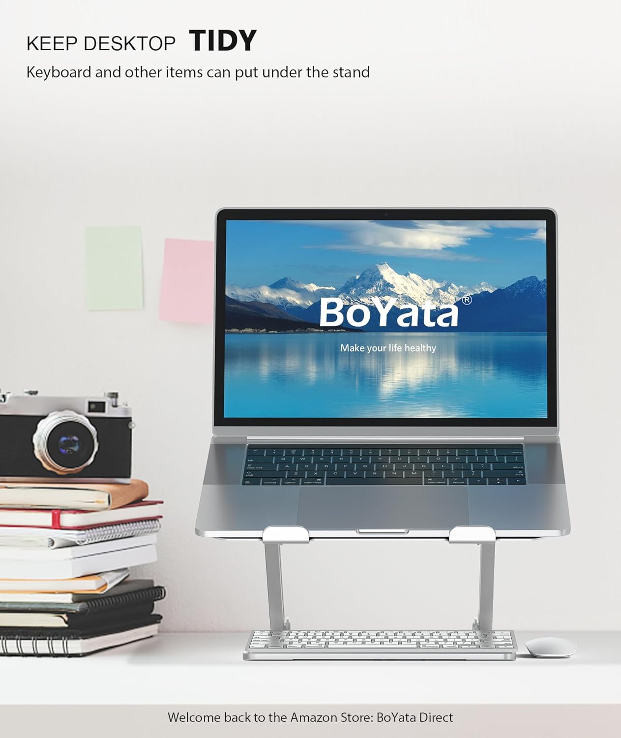 Laptop Stand, Laptop Holder, Multi-Angle Stand with Heat-Vent to Elevate Laptop