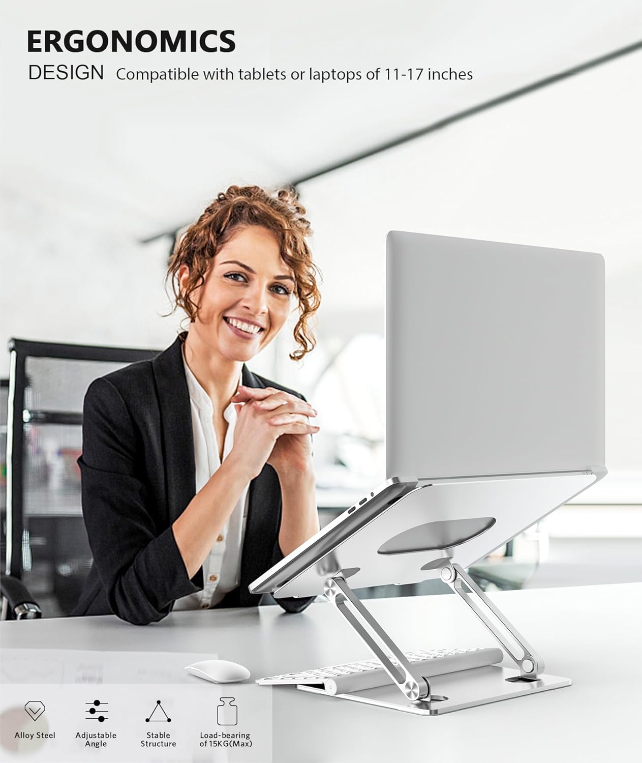 Laptop Stand, Laptop Holder, Multi-Angle Stand with Heat-Vent to Elevate Laptop