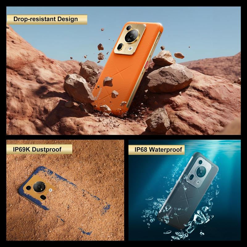 Fossibot F112 Pro 6.88‘’ Rugged Smartphone 5G Unlocked, 24GB+256GB 50MP+16MP 7150Mah MTK8788 Octa-Cora Processor