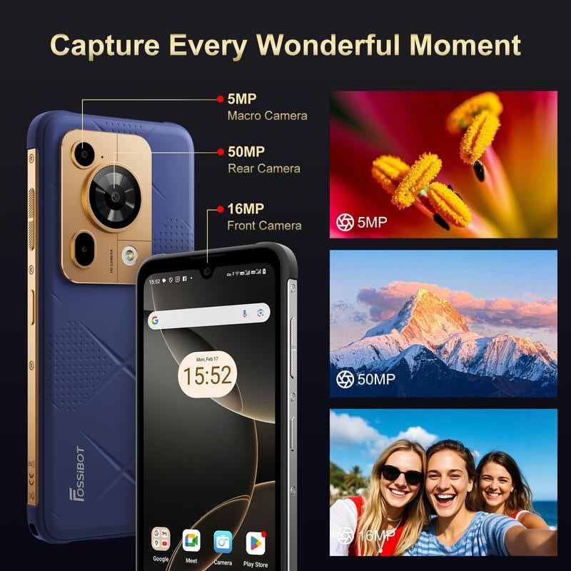 Fossibot F112 Pro 6.88‘’ Rugged Smartphone 5G Unlocked, 24GB+256GB 50MP+16MP 7150Mah MTK8788 Octa-Cora Processor