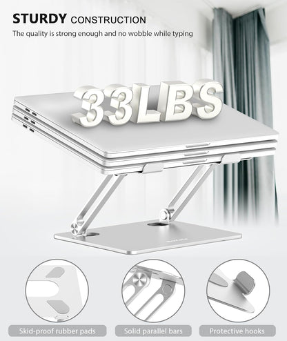 Laptop Stand,  Laptop Holder, Multi-Angle Stand with Heat-Vent to Elevate Laptop